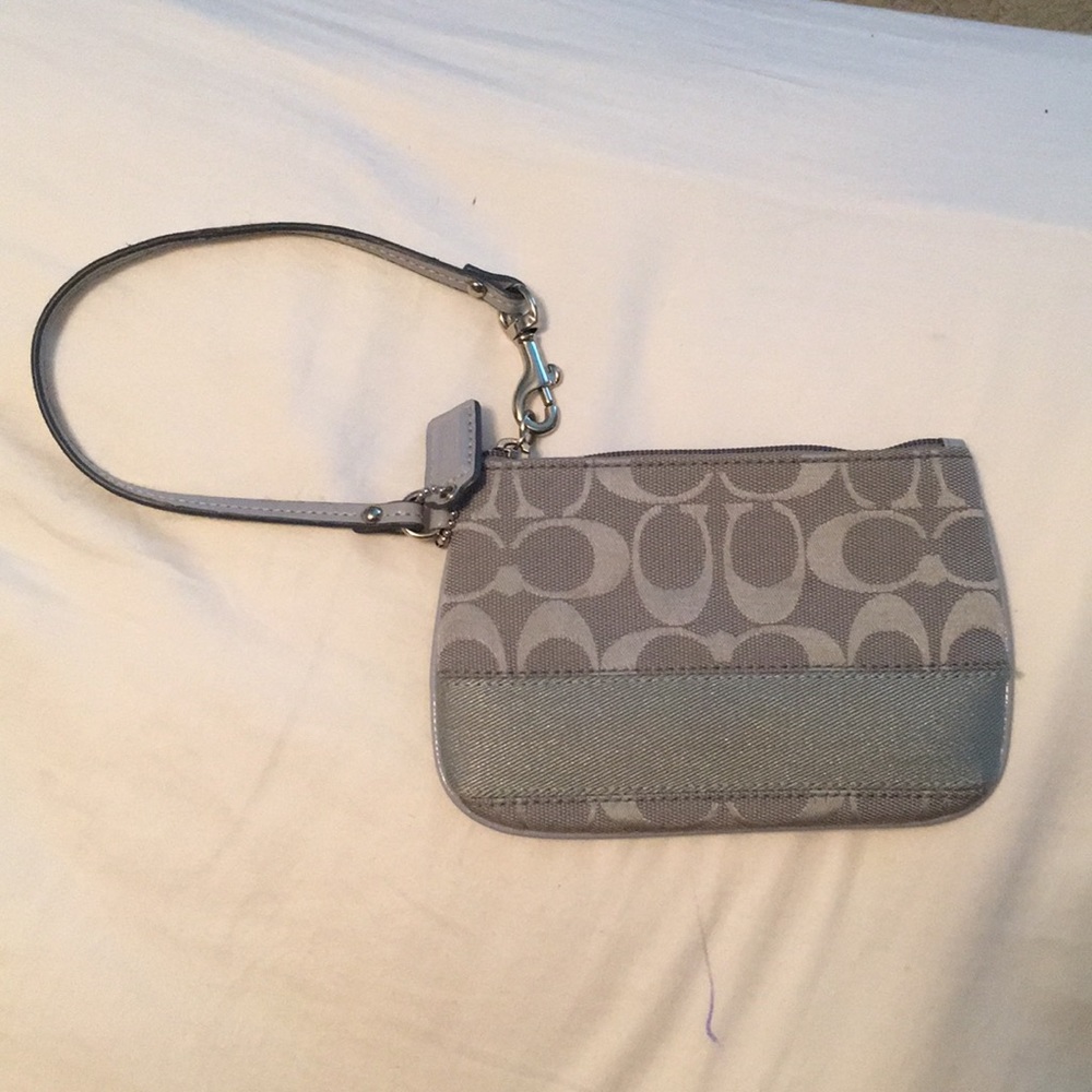 Coach gray wristlet